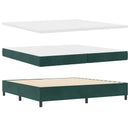 vidaXL Boxrugós ágy fejtámlával Sötétzöld 200 x 200 cm Bársony