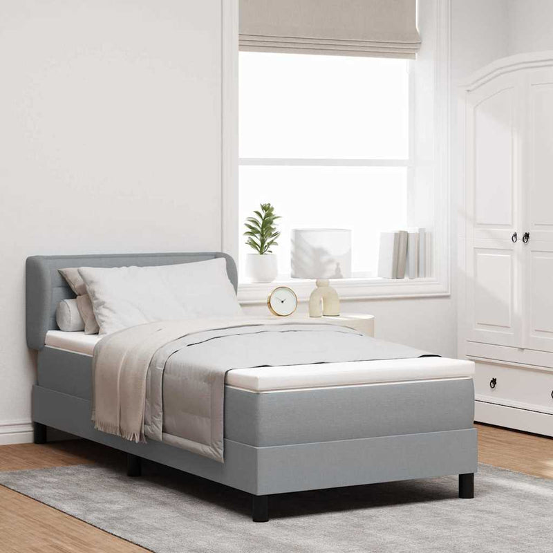 vidaXL Boxspring ágy matraccal Világosszürke 80 x 200 cm szövet