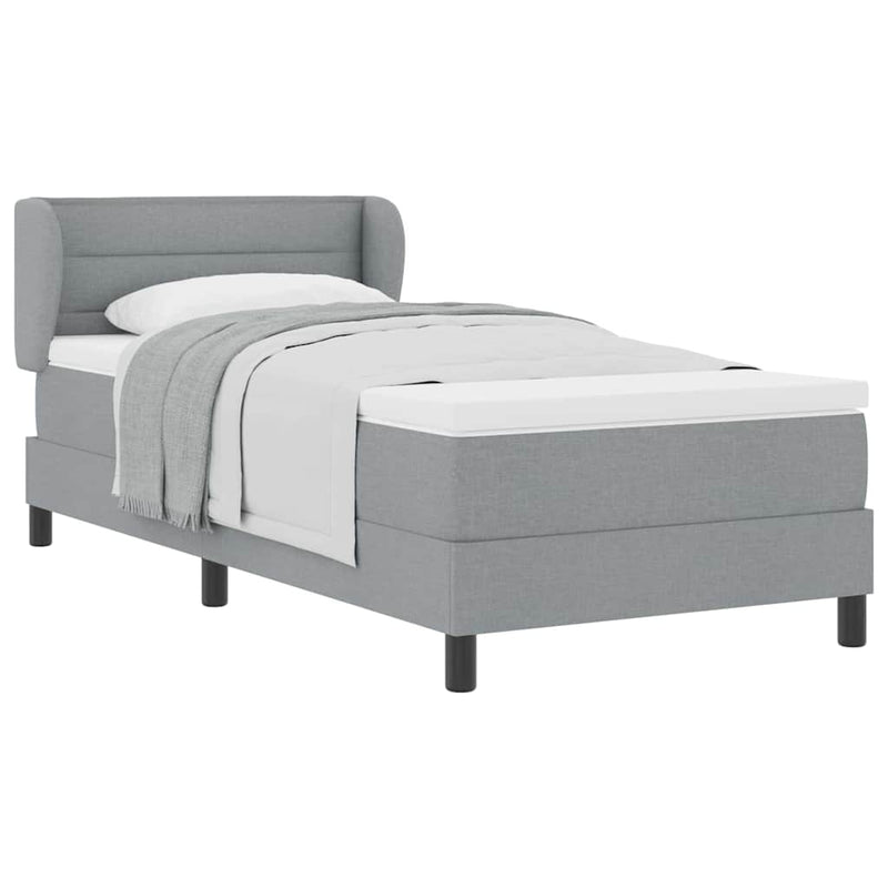 vidaXL Boxspring ágy matraccal Világosszürke 80 x 200 cm szövet