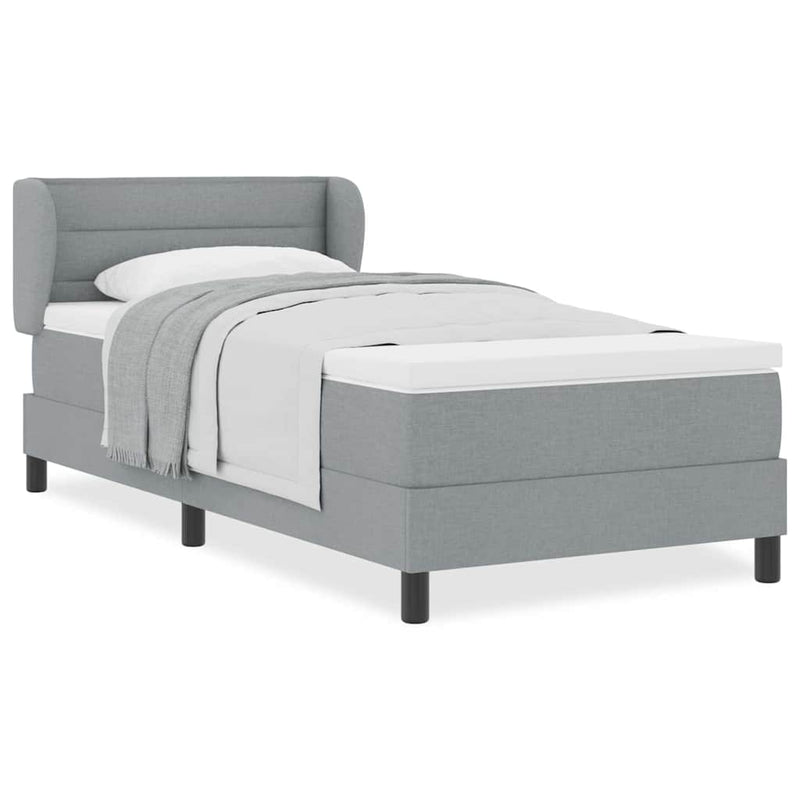 vidaXL Boxspring ágy matraccal Világosszürke 80 x 200 cm szövet