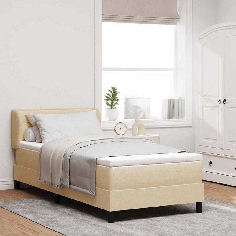 vidaXL Boxspring ágy matraccal matracmal Krém 80 x 200 cm szövet