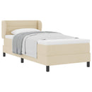 vidaXL Boxrugós ágy matracmal fejtámlával Krém 80 x 200 cm szövet