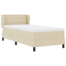 vidaXL Boxrugós ágy matracmal fejtámlával Krém 80 x 200 cm szövet