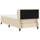 vidaXL Boxrugós ágy matracmal fejtámlával Krém 80 x 200 cm szövet