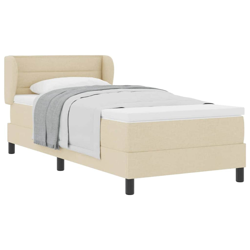 vidaXL Boxspring ágy matraccal matracmal Krém 80 x 200 cm szövet