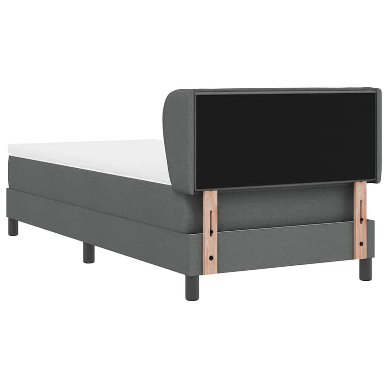 vidaXL Boxspring ágy matraccal Sötétszürke 90 x 190 cm szövet