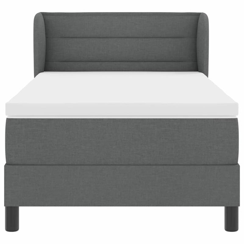 vidaXL Boxspring ágy matraccal Sötétszürke 90 x 190 cm szövet