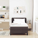 vidaXL Boxrugós ágy fejtámlával Sötét Barna 90 x 190 cm szövet