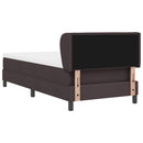 vidaXL Boxrugós ágy fejtámlával Sötét Barna 90 x 190 cm szövet