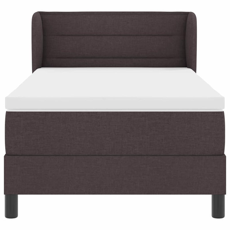 vidaXL Boxspring ágy matraccal matracmal sötétbarna 90 x 190 cm szövet