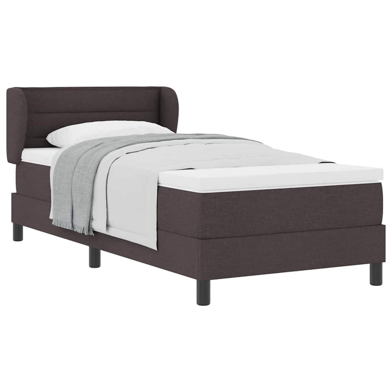 vidaXL Boxspring ágy matraccal matracmal sötétbarna 90 x 190 cm szövet