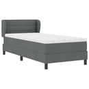 vidaXL Boxspring ágy matraccal Sötétszürke 90 x 200 cm szövet