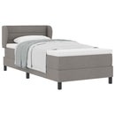 vidaXL Boxrugós ágy matracmal fejtámlával Tópszínű 100 x 200 cm szövet