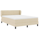 vidaXL Boxrugós ágy matracmal fejtámlával Krém 140 x 200 cm szövet