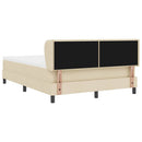 vidaXL Boxrugós ágy matracmal fejtámlával Krém 140 x 200 cm szövet
