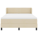 vidaXL Boxrugós ágy matracmal fejtámlával Krém 140 x 200 cm szövet