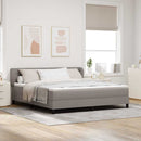 vidaXL Boxrugós ágy fejtámlával Tópszínű 180 x 200 cm szövet