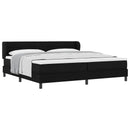 vidaXL Boxrugós ágy fejtámlával Fekete 200 x 200 cm szövet