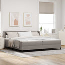 vidaXL Boxrugós ágy fejtámlával Tópszínű 200 x 200 cm szövet