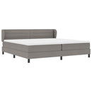 vidaXL Boxrugós ágy fejtámlával Tópszínű 200 x 200 cm szövet