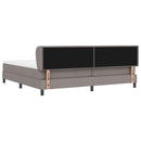 vidaXL Boxrugós ágy fejtámlával Tópszínű 200 x 200 cm szövet