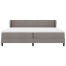 vidaXL Boxrugós ágy fejtámlával Tópszínű 200 x 200 cm szövet