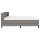 vidaXL Boxrugós ágy fejtámlával Tópszínű 200 x 200 cm szövet