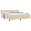 vidaXL Boxrugós ágy matracmal fejtámlával Krém 200 x 200 cm szövet