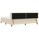vidaXL Boxrugós ágy matracmal fejtámlával Krém 200 x 200 cm szövet
