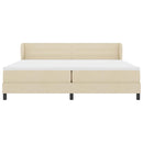 vidaXL Boxrugós ágy matracmal fejtámlával Krém 200 x 200 cm szövet