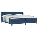 vidaXL Boxrugós ágy matracmal fejtámlával Kék 200 x 200 cm szövet