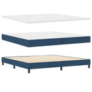 vidaXL Boxrugós ágy matracmal fejtámlával Kék 200 x 200 cm szövet