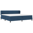 vidaXL Boxrugós ágy matracmal fejtámlával Kék 200 x 200 cm szövet