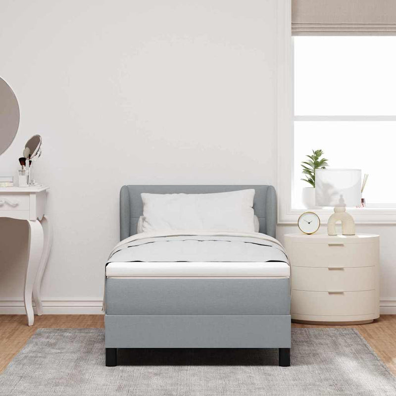 vidaXL Boxspring ágy matraccal Világosszürke 80 x 200 cm szövet