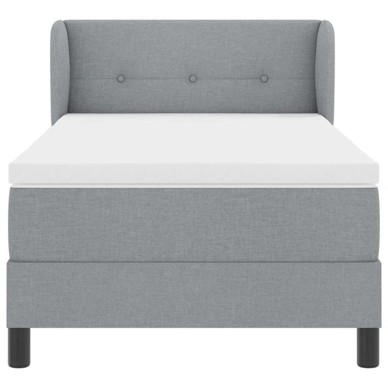 vidaXL Boxspring ágy matraccal Világosszürke 80 x 200 cm szövet