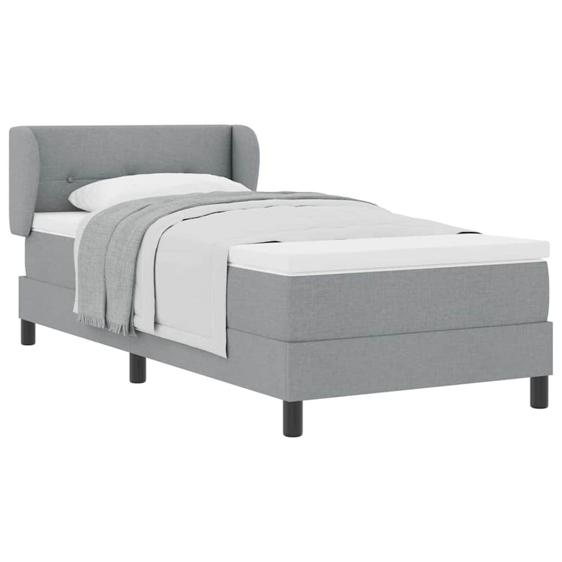 vidaXL Boxspring ágy matraccal Világosszürke 80 x 200 cm szövet
