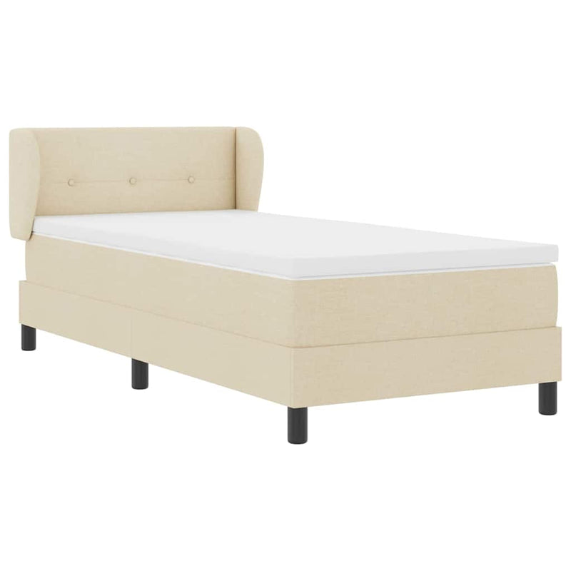 vidaXL Boxspring ágy matraccal matracmal Krém 80 x 200 cm szövet