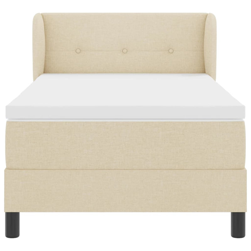 vidaXL Boxspring ágy matraccal matracmal Krém 80 x 200 cm szövet