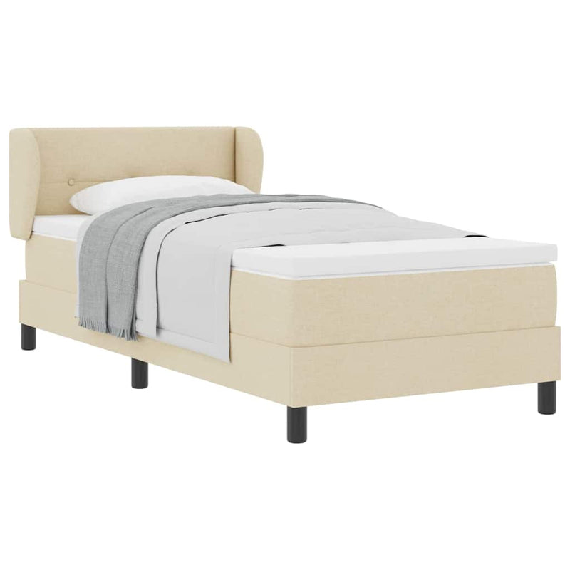 vidaXL Boxspring ágy matraccal matracmal Krém 80 x 200 cm szövet