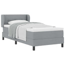 vidaXL Boxrugós ágy matracmal Világosszürke 90 x 190 cm szövet