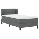 vidaXL Boxspring ágy matraccal Sötétszürke 90 x 190 cm szövet