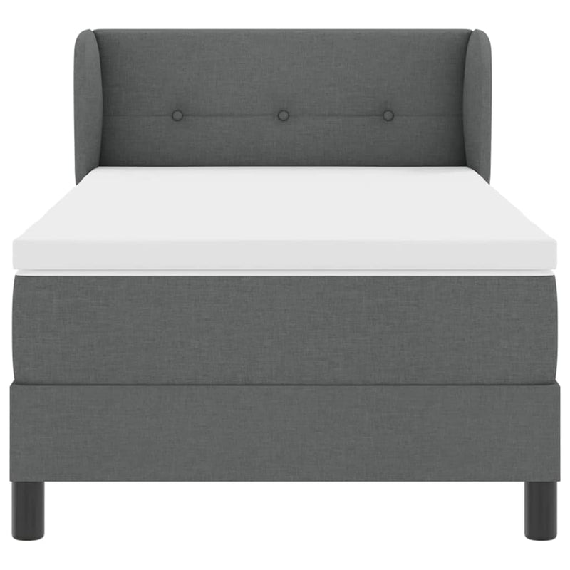 vidaXL Boxspring ágy matraccal Sötétszürke 90 x 190 cm szövet