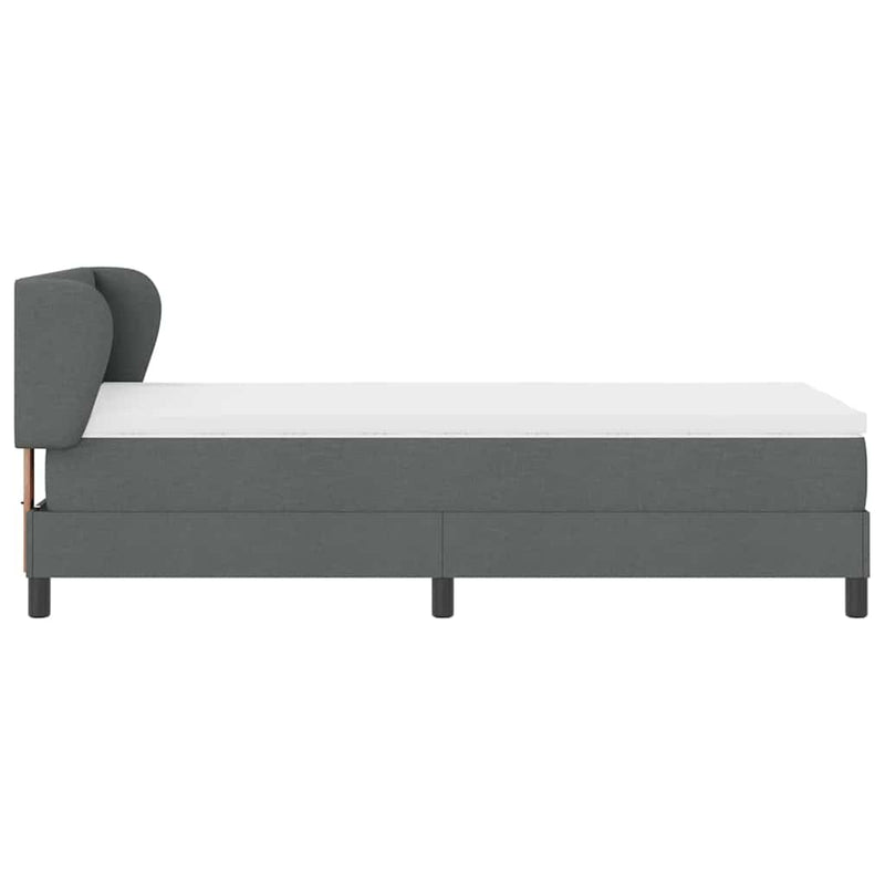 vidaXL Boxspring ágy matraccal Sötétszürke 90 x 190 cm szövet