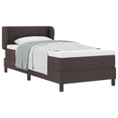 vidaXL Boxrugós ágy fejtámlával Sötét Barna 90 x 190 cm szövet