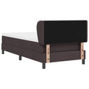 vidaXL Boxrugós ágy fejtámlával Sötét Barna 90 x 190 cm szövet