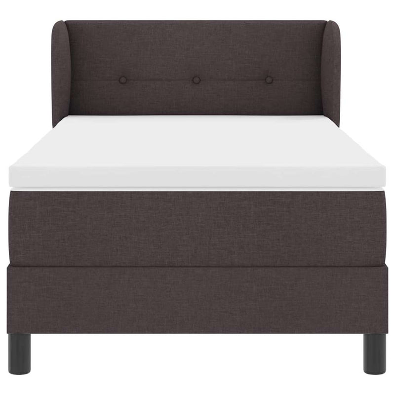 vidaXL Boxspring ágy matraccal matracmal sötétbarna 90 x 190 cm szövet