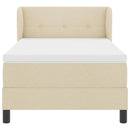 vidaXL Boxspring ágy matraccal matracmal Krém 90 x 190 cm szövet