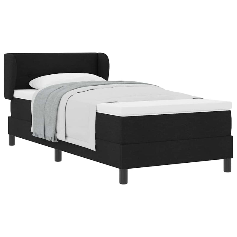 vidaXL Boxspring ágy matraccal matracmal Fekete 90 x 200 cm szövet