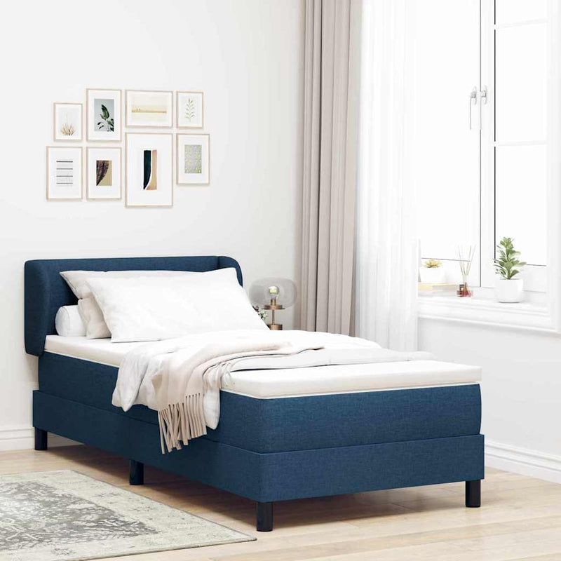 vidaXL Boxspring ágy matraccal matracmal Kék 90 x 200 cm szövet
