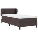 vidaXL Boxrugós ágy fejtámlával Sötét Barna 100 x 200 cm szövet